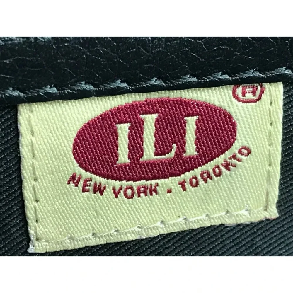 Ili Unisex Black Leather Inner Zip Pockets Top Handle Briefcase Document‎ Case